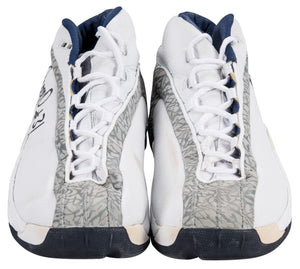 2001 Reggie Miller Game Used & Signed Jordan Indiana Pacers Sneakers