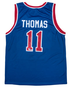 Isiah Thomas Autographed Detroit Pistons Blue Road Jersey