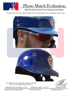 2018 Kris Bryant Game Used Chicago Cubs Batting Helmet With C-Flap Photo Matched To Career Home Run #102