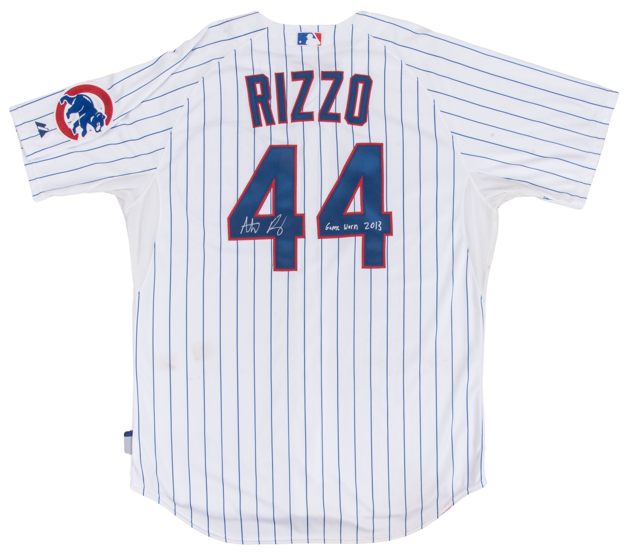Anthony Rizzo Game-Used Jersey -- Champagne-Soaked Jersey -- Cubs N.L.  Central Division Championship Celebration Game -- Brewers vs. Cubs --  9/16/16