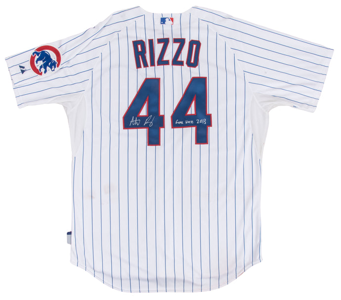 2013 Anthony Rizzo Game Used & Signed Chicago Cubs Home Jersey Used on 9/25/13