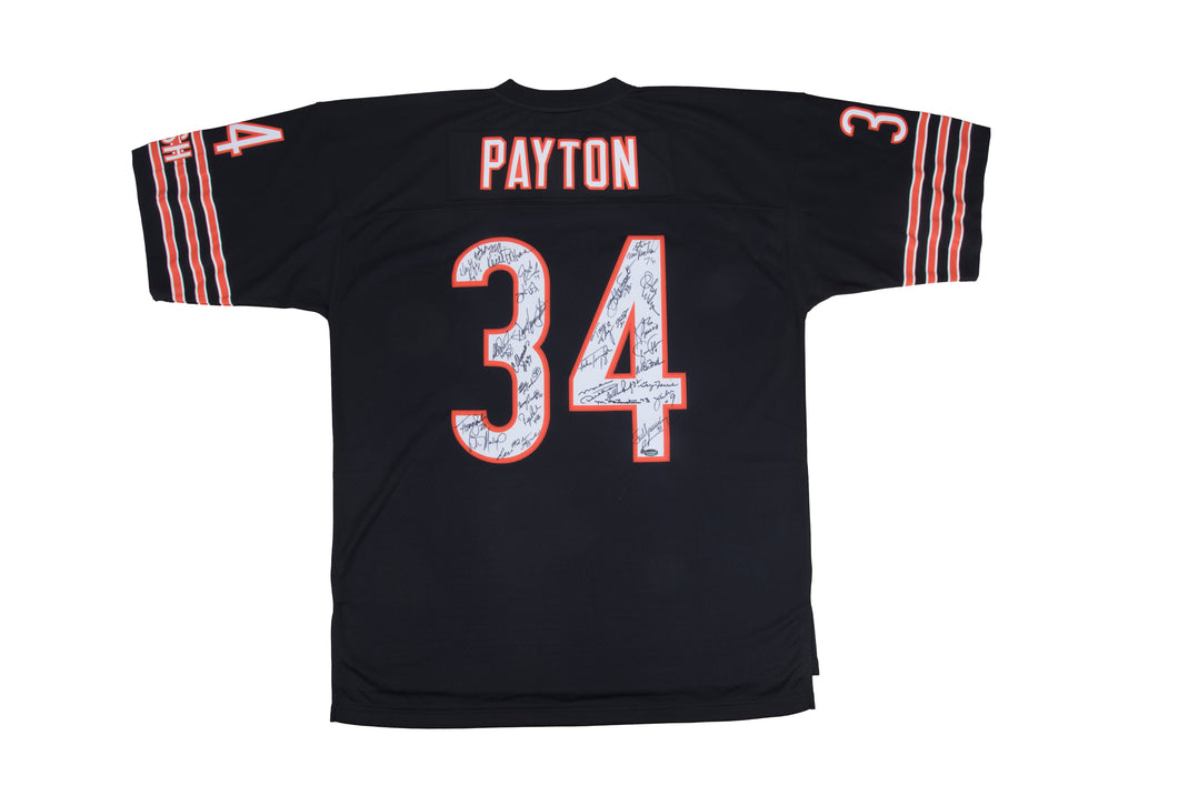 1985 Chicago Bears Team Signed Walter Payton Chicago Bears Jersey With 31 Signatures Including Ditka, Dent, & Singletary
