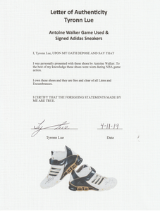 Antoine Walker Game Used & Signed Sneakers
