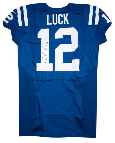 2012 Andrew Luck Rookie Year Game Used & Signed Indianapolis Colts Home Jersey Photo Matched To 3 Games