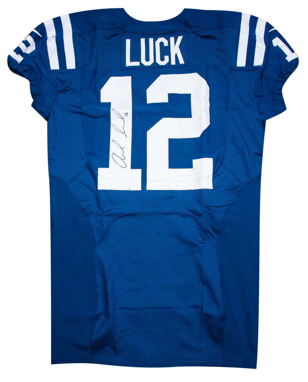 2012 Andrew Luck Rookie Year Game Used & Signed Indianapolis Colts Home Jersey Photo Matched To 3 Games