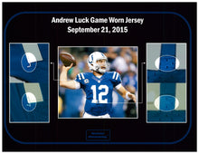 Load image into Gallery viewer, 2015 Andrew Luck Game Used &amp; Signed Indianapolis Colts Home Jersey Photo Matched To 9/21/2015