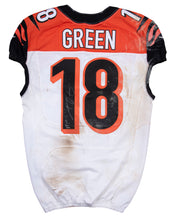 Load image into Gallery viewer, 2015 AJ Green Game Used &amp; Signed Cincinnati Bengals Road Jersey Photo Matched To 12/28/2015