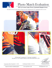 Load image into Gallery viewer, 2015 AJ Green Game Used &amp; Signed Cincinnati Bengals Road Jersey Photo Matched To 12/28/2015
