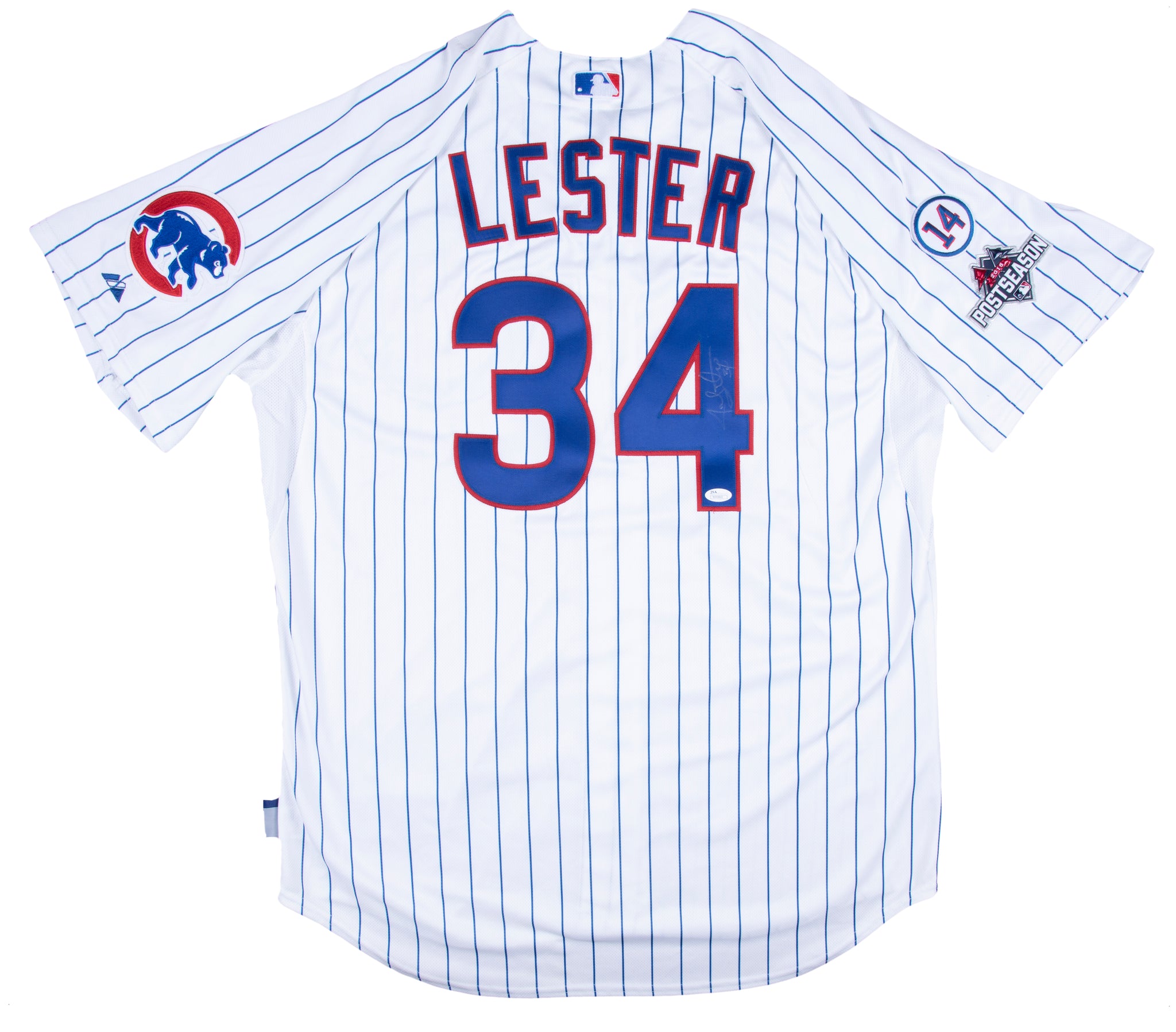 2015 Jon Lester Postseason Game Issued & Signed Chicago Cubs Home