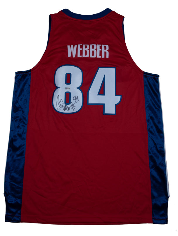 Chris Webber Signed Detroit Pistons Red Alternate Jersey