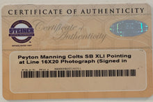 Load image into Gallery viewer, Peyton Manning Autographed Colts Super Bowl XLI Pointing at Line 16x20 Framed Photograph