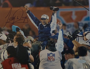 Tony Dungy Autographed Super Bowl XLI Carry Off 8x10 Photograph