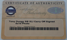 Load image into Gallery viewer, Tony Dungy Autographed Super Bowl XLI Carry Off 8x10 Photograph
