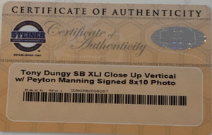 Tony Dungy Autographed Super Bowl XLI Close Up 8x10 Photograph
