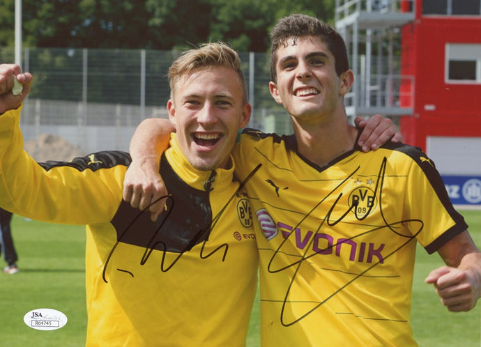 Christian Pulisic & Felix Passlack Signed Borussia Dortmund 8 x 10 Photo
